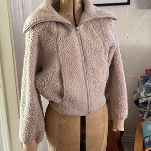 Uniqlo Light Beige Teddy Fleece Zip Jacket